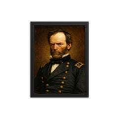 William Tecumseh Sherman framed print on a plain backdrop in size 12"x16".