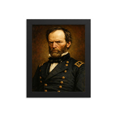 William Tecumseh Sherman framed print on a plain backdrop in size 8"x10".