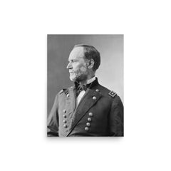 William Tecumseh Sherman poster on a plain backdrop in size 12"x16".