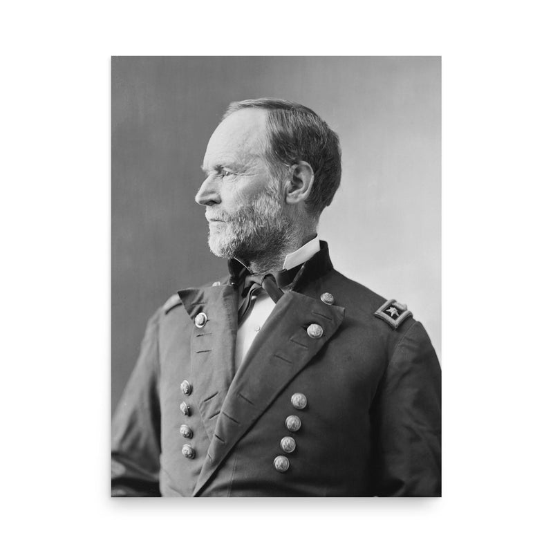 William Tecumseh Sherman poster on a plain backdrop in size 18