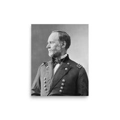 William Tecumseh Sherman poster on a plain backdrop in size 8"x10".