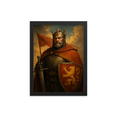 William the Conqueror framed print on a plain backdrop in size 12"x16".