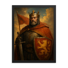 William the Conqueror framed print on a plain backdrop in size 18"x24".