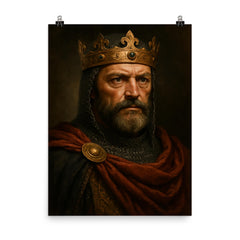 William the Conqueror portrait poster on a plain backdrop in size 8"x10".