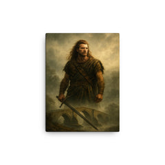 William Wallace at Stirling Bridge mist canvas print on a plain backdrop in size 12"x16".