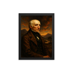 William Wordsworth framed print on a plain backdrop in size 12"x16".