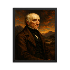 William Wordsworth framed print on a plain backdrop in size 16"x20".