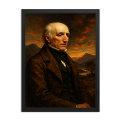 William Wordsworth framed print on a plain backdrop in size 18"x24".