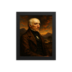William Wordsworth framed print on a plain backdrop in size 8"x10".