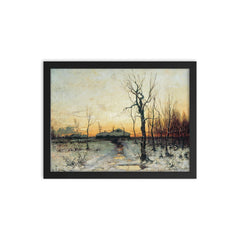 Winter by Julius Klever, 1876 framed print on a plain backdrop in size 12"x16".