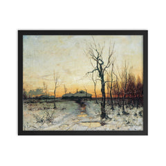 Winter by Julius Klever, 1876 framed print on a plain backdrop in size 16"x20".