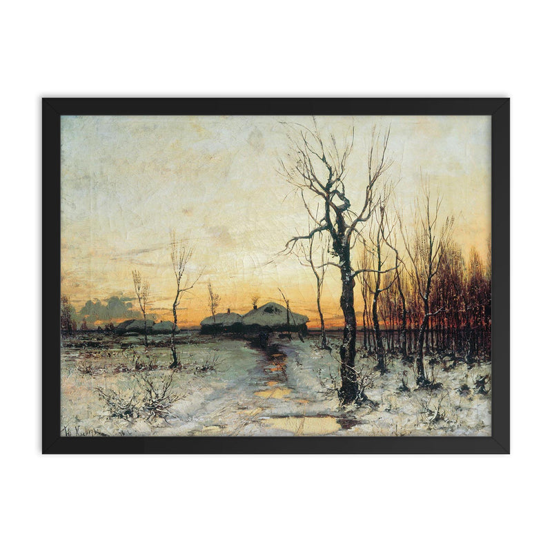 Winter by Julius Klever, 1876 framed print on a plain backdrop in size 18