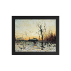 Winter by Julius Klever, 1876 framed print on a plain backdrop in size 8"x10".