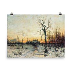 Winter by Julius Klever, 1876 poster on a plain backdrop in size 8"x10".