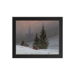 Winter Landscape by Caspar David Friedrich, 1811 framed print on a plain backdrop in size 8"x10".