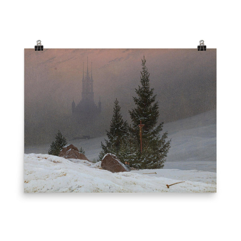 Winter Landscape by Caspar David Friedrich, 1811 poster on a plain backdrop in size 8