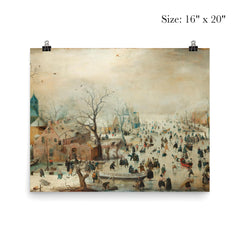 Winter Landscape with Ice Skaters by Hendrick Avercamp, c 1608 poster 2