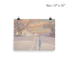 Winter Landscape with Ski Tracks by Gustaf Fjaestad poster 3