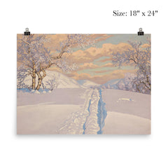 Winter Landscape with Ski Tracks by Gustaf Fjaestad poster 5