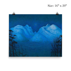 Winter Night in the Mountains by Harald Sohlberg, 1914 poster 2