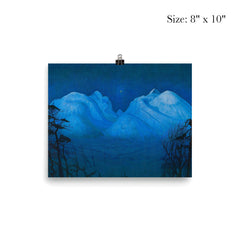 Winter Night in the Mountains by Harald Sohlberg, 1914 poster 4