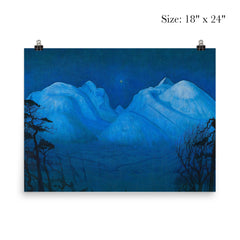 Winter Night in the Mountains by Harald Sohlberg, 1914 poster 5