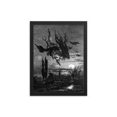 Witch from the book Picturesque Russia, 1897 framed print on a plain backdrop in size 12"x16".
