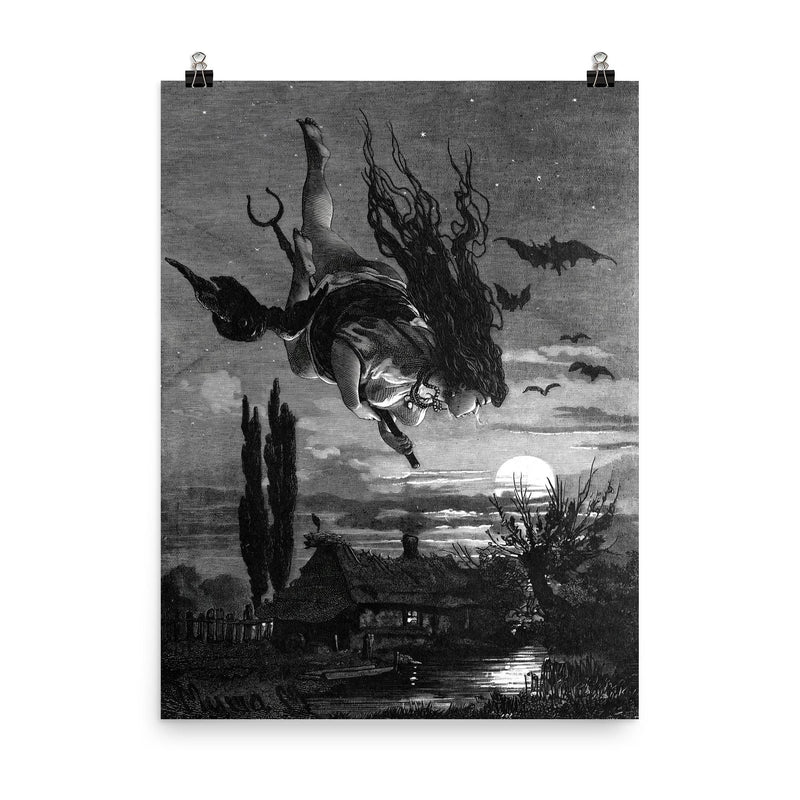 Witch from the book Picturesque Russia, 1897 poster on a plain backdrop in size 8