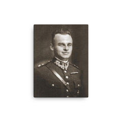 Witold Pilecki canvas print on a plain backdrop in size 12"x16".