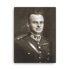 Witold Pilecki canvas print on a plain backdrop in size 18"x24".
