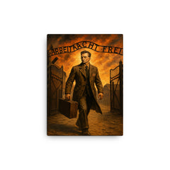 Witold Pilecki entering Auschwitz by design canvas print on a plain backdrop in size 12"x16".