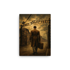 Witold Pilecki entering Auschwitz voluntarily canvas print on a plain backdrop in size 12"x16".