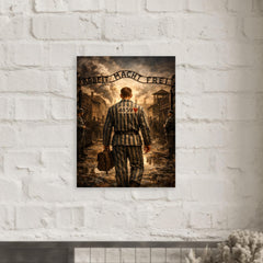 Witold Pilecki entering Auschwitz voluntarily metal print mockup