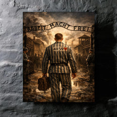 Witold Pilecki entering Auschwitz voluntarily metal print mockup