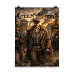 Witold Pilecki entering Auschwitz voluntarily poster on a plain backdrop in size 8"x10".