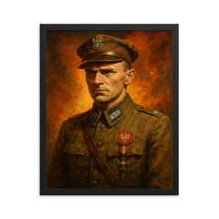 Witold Pilecki framed print on a plain backdrop in size 16"x20".