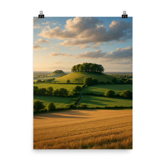 Wittenham Clumps England poster on a plain backdrop in size 8"x10".