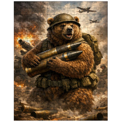 Wojtek the bear carrying artillery shells jigsaw puzzle