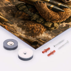 Wojtek the bear carrying artillery shells metal print mockup