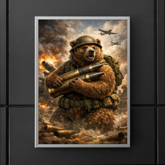 Wojtek the bear carrying artillery shells poster 5