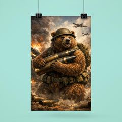 Wojtek the bear carrying artillery shells poster 6
