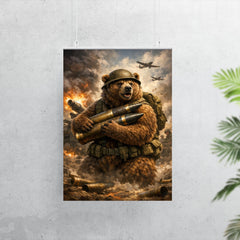 Wojtek the bear carrying artillery shells poster 7