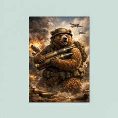 Wojtek the bear carrying artillery shells poster 8