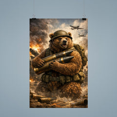 Wojtek the bear carrying artillery shells poster 9
