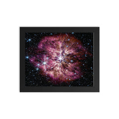Wolf-Rayet star by the James Webb Space Telescope framed print on a plain backdrop in size 8"x10".