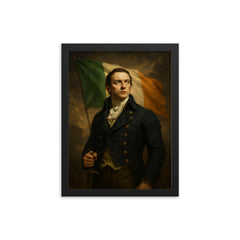 Wolfe Tone framed print on a plain backdrop in size 12"x16".