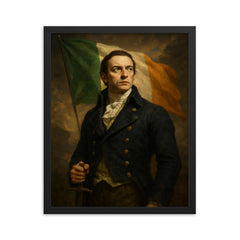 Wolfe Tone framed print on a plain backdrop in size 16"x20".