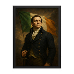 Wolfe Tone framed print on a plain backdrop in size 18"x24".