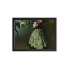 Woman at the Champs-Elysees by Night by Louis Anquetin, circa 1889-1893 framed print on a plain backdrop in size 12"x16".