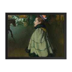 Woman at the Champs-Elysees by Night by Louis Anquetin, circa 1889-1893 framed print on a plain backdrop in size 18"x24".